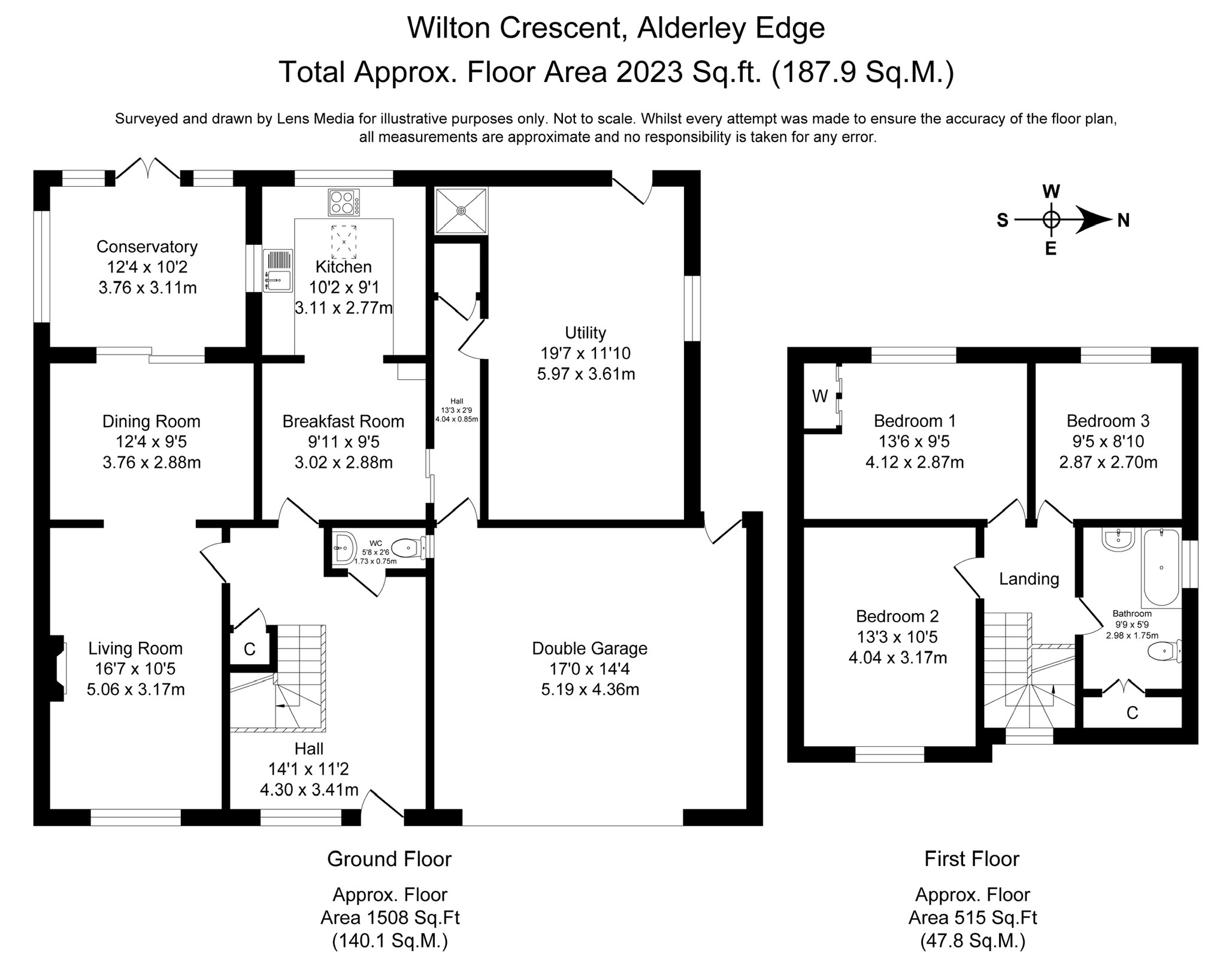 Floorplans For Wilton Crescent, Alderley Edge, Cheshire
