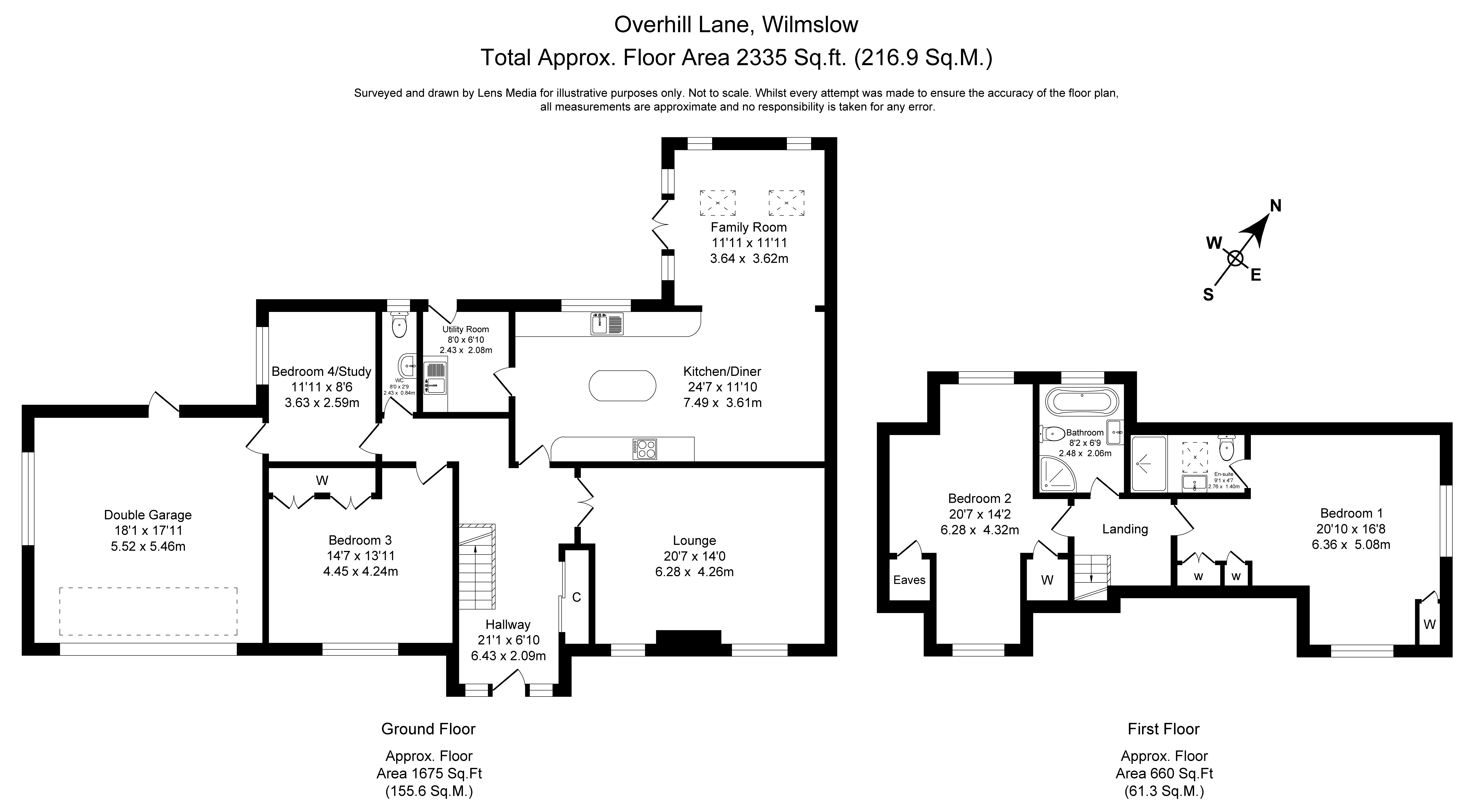 Floorplans For Overhill Lane, Wilmslow, Cheshire