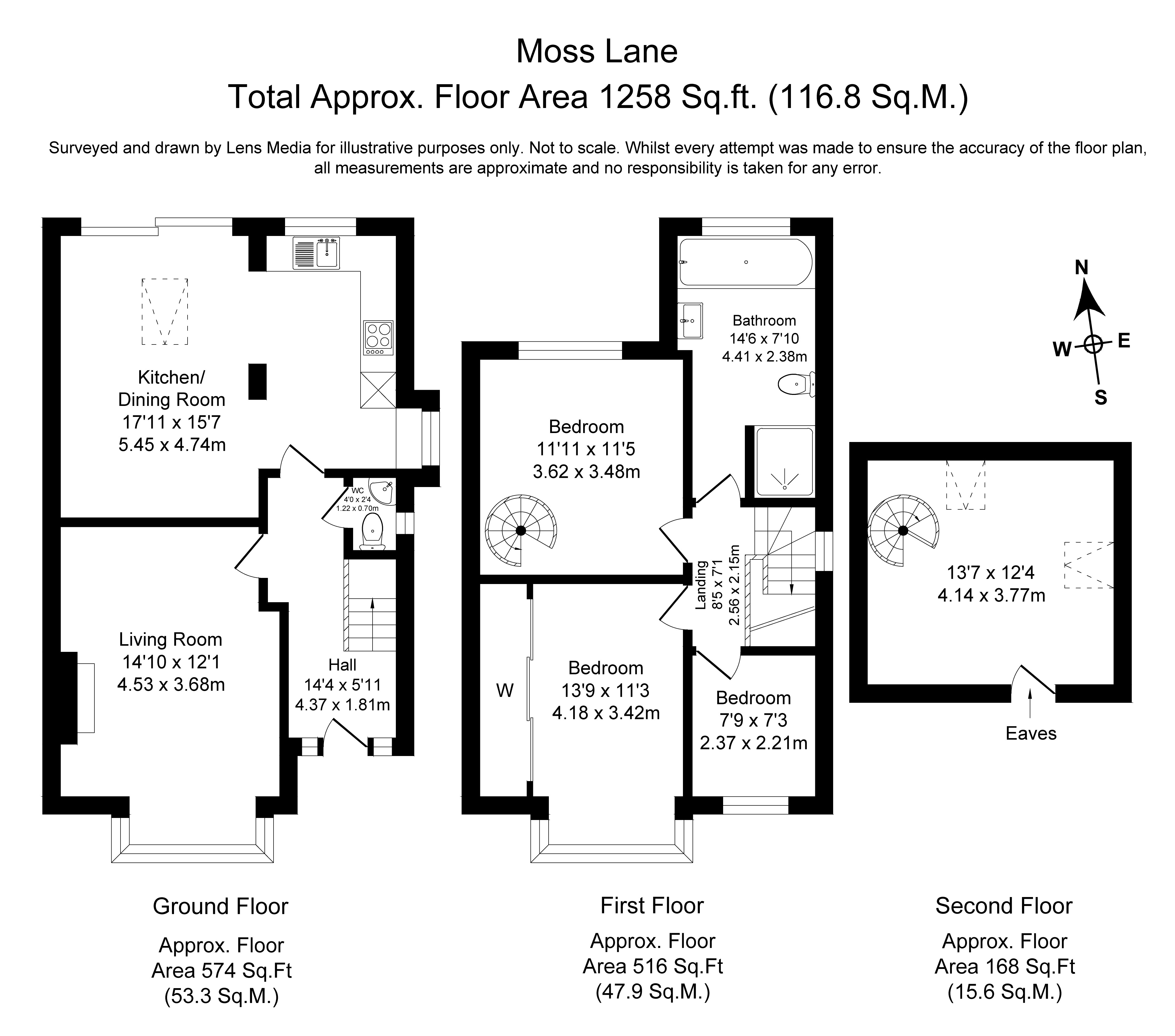Floorplans For Moss Lane, Alderley Edge, Cheshire