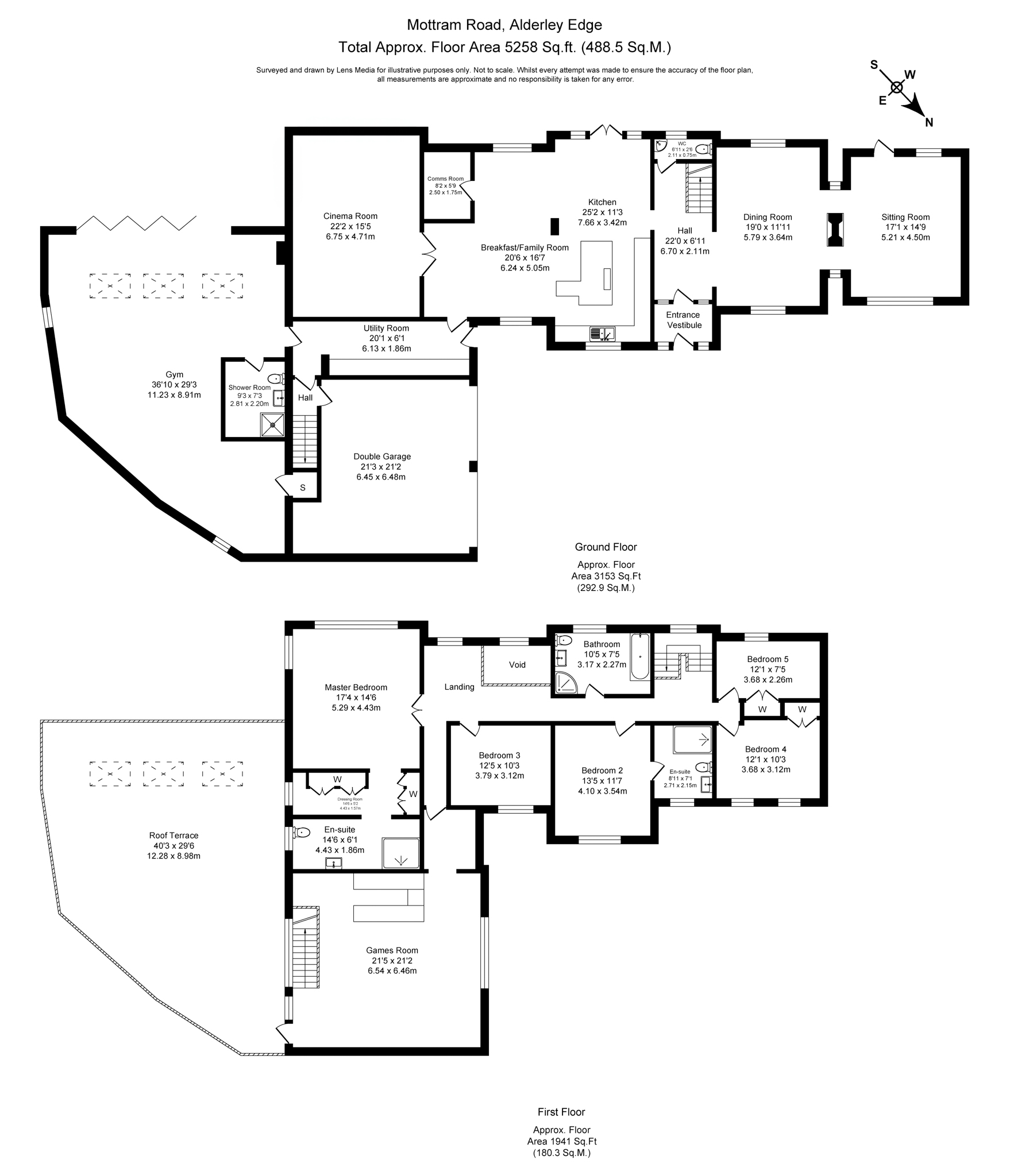 Floorplans For Mottram Road, Alderley Edge, Cheshire