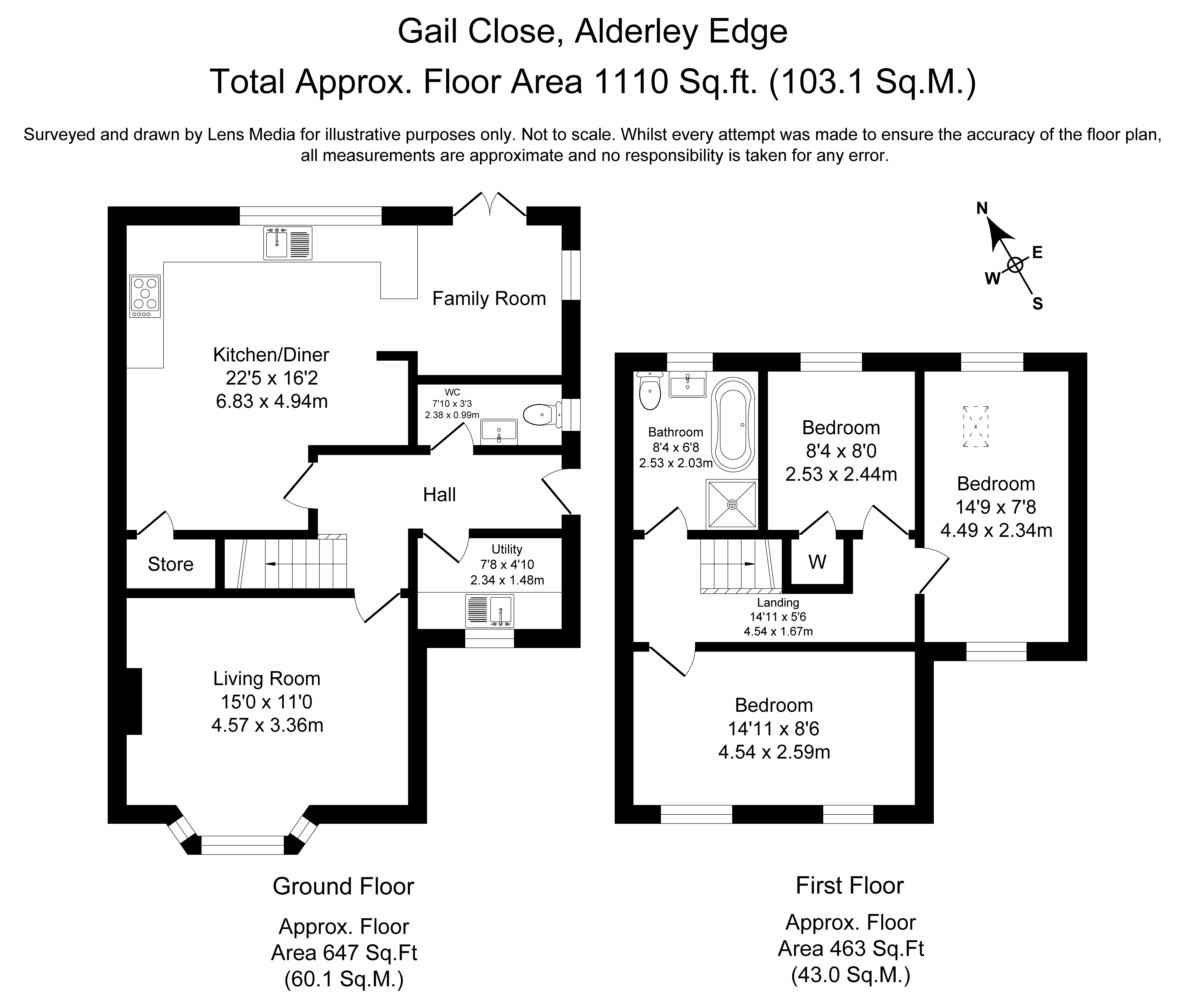 Floorplans For Gail Close, Alderley Edge, Cheshire