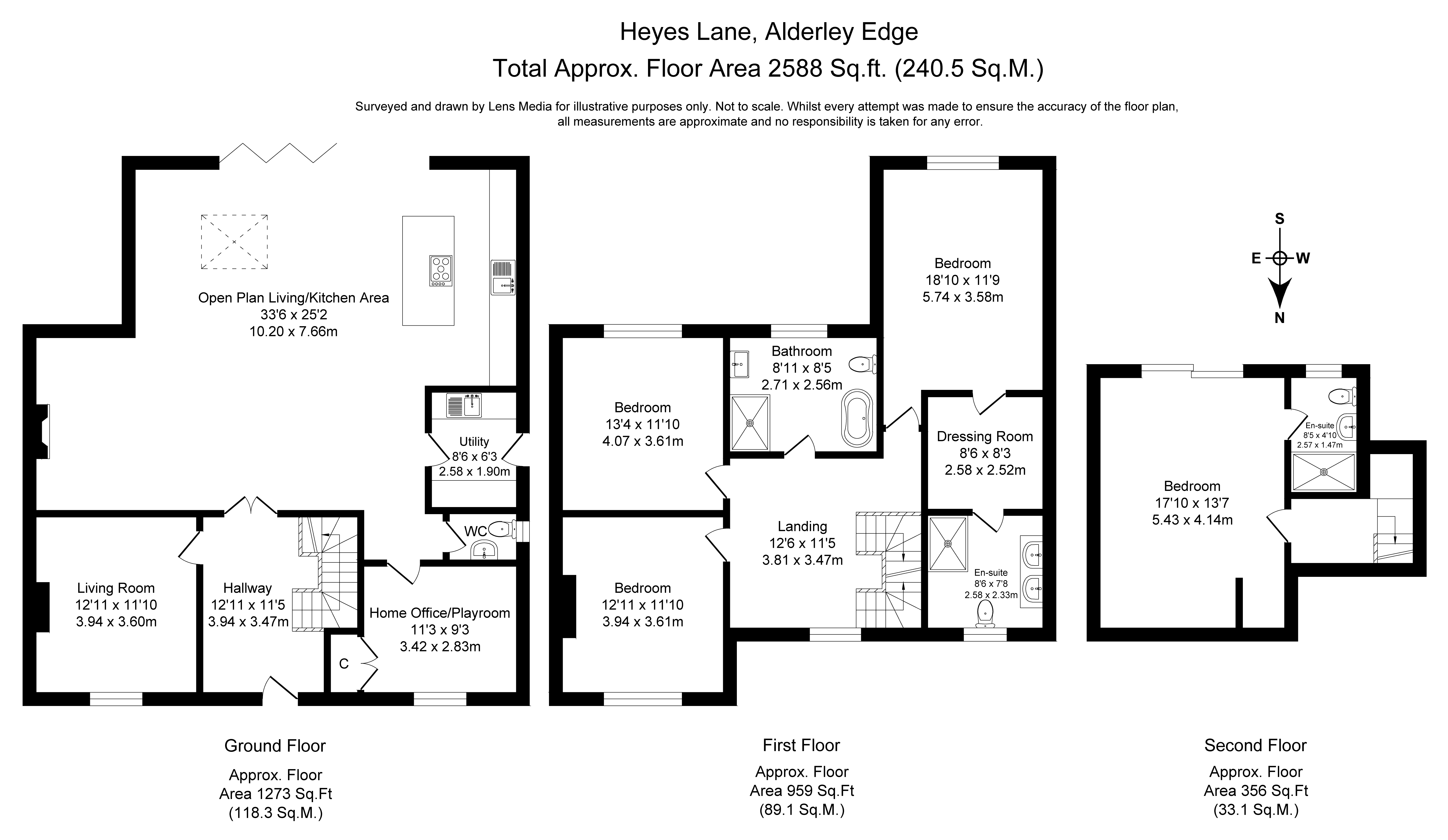 Floorplans For Heyes Lane, Alderley Edge, Cheshire